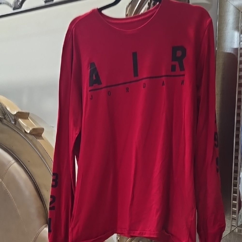 Air Jordan Red Long Sleeve Shirt